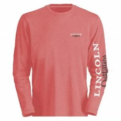 Lincoln Outfitters Ladie's Long Sleeve Logo Shirt, Spiced Coral Dark Heather - LO-LLS708-SCDH - Long Sleeve Shirts Women's