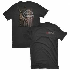 Lincoln Outfitters Men's Short Sleeve Whitetail Americana T-Shirt Washed Black - LO-144 - T-Shirts