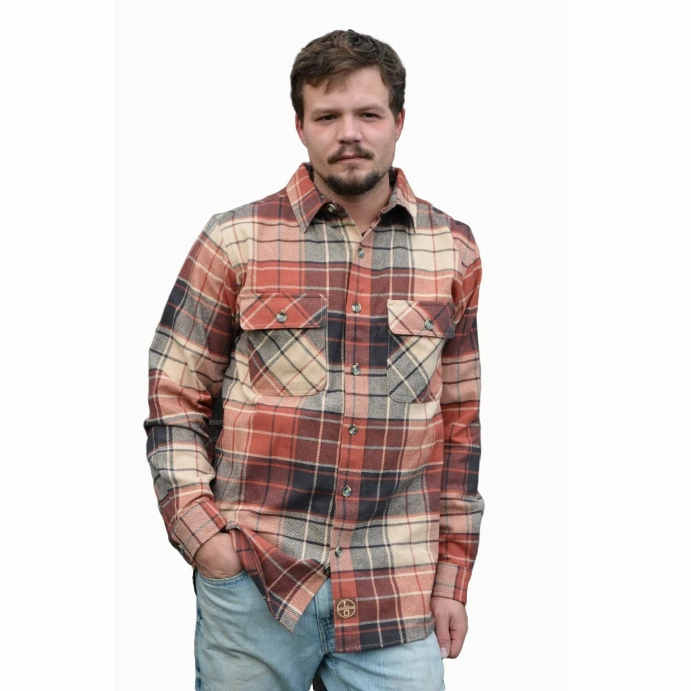 Lincoln Outfitters Men's Big and Tall Brawny Flannel Rust Plaid LOFB-A0418BT - Long Sleeve Shirts 3 Lincoln Outfitters Men's Big and Tall Brawny Flannel Rust Plaid LOFB-A0418BT - Long Sleeve Shirts
