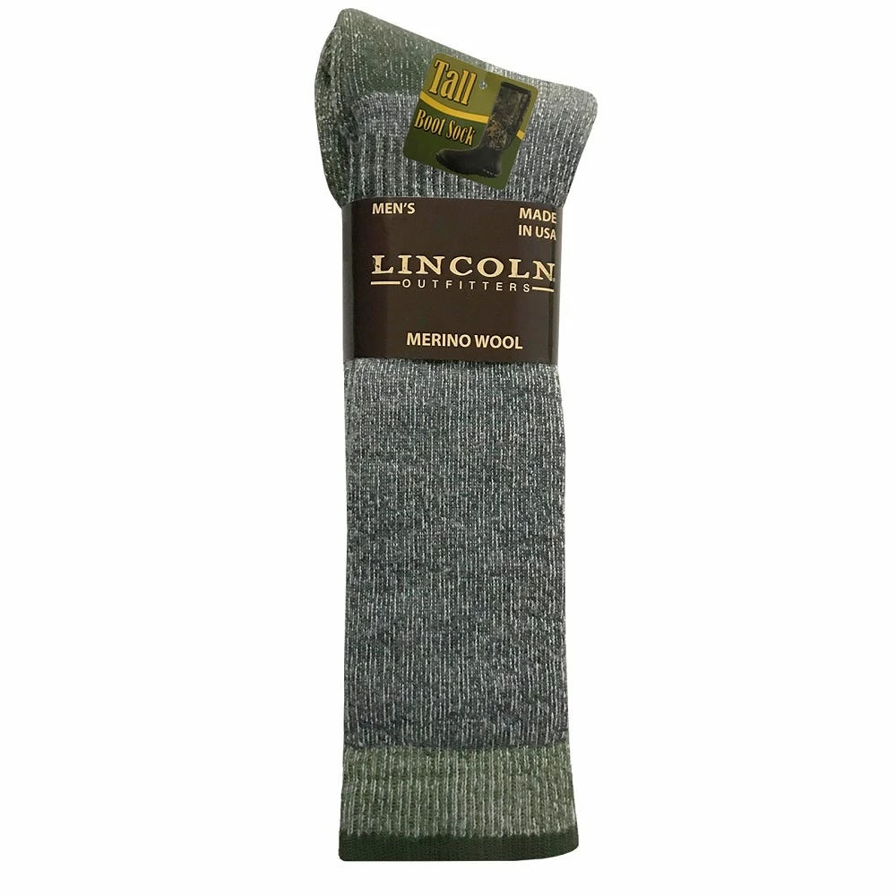 Lincoln Outfitters Men's Tall Merino Wool Boot Sock Charcoal - L72313-CH/GRN - Socks 3 Lincoln Outfitters Men's Tall Merino Wool Boot Sock Charcoal - L72313-CH/GRN - Socks