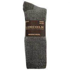 Lincoln Outfitters Men's Merino Wool Blend Sock 2 Pack Charcoal - L2/8791-CHAR - Socks