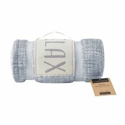 Lincoln Outfitters Solid Velvet 50 x 60 Throw with printed Relax Patch applique - RK-VELAP-REL - Blankets & Bedspreads