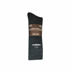 Lincoln Outfitters Men's Non-Binding Ultra-Dri Crew Sock 2 Pack Black - L2/923-BL - Socks