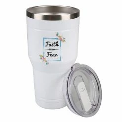 Lincoln Outfitters "Faith Over Fear" 30 oz. Religious Tumbler, White - 89-643-0204 - Tumblers -Lincoln Outfitters Shop 617b295e2cee532deb8ea221af56024819eb3f64 32631066 3