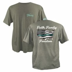 Lincoln Outfitters Strong Ladies Faith Family Green Short Sleeve T-Shirt - SGL-38 - T-Shirts