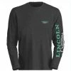 Lincoln Outfitters Ladie's Long Sleeve Logo Shirt, Charcoal Heather - LO-LLS708-CH - Long Sleeve Shirts Women's