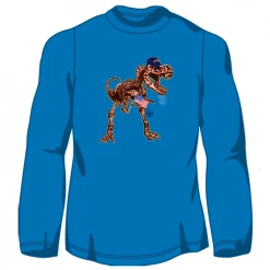 LO Youth Boy's USA T-Rex Long Sleeve T-Shirt French Blue - LOYMM-06 - T-Shirts