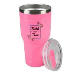 Lincoln Outfitters "Faith Over Fear" 30 oz. Religious Tumbler, Pink - 89-635-0204 - Tumblers -Lincoln Outfitters Shop a12a86584c037f749bd6fb7d191dadac099c93fe 32631058 3