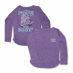 Lincoln Outfitters Girls' This Princess Wears Boots Long Sleeve T-Shirt Loyls-05 - Shirts
