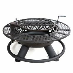 Lincoln Outfitters Steel Fire Pit with BBQ Grate - 90-165-0204 - Fire Pits & Heaters -Lincoln Outfitters Shop ae9c60f46d119a2f54e0196b346dacf0d90088cb 32150005 4