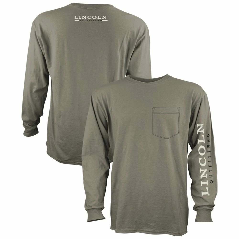 Lincoln Outfitters Men's Heavyweight Long Sleeve Pocket Graphic Tee Vetiver - LOLSPK-01-V - Long Sleeve Shirts 3 Lincoln Outfitters Men's Heavyweight Long Sleeve Pocket Graphic Tee Vetiver - LOLSPK-01-V - Long Sleeve Shirts