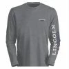 Lincoln Outfitters Ladie's Long Sleeve Logo Shirt, Graphite Heather - LO-LLS708-GH - Long Sleeve Shirts Women's