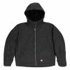 Lincoln Outfitters Men's Flex Washed Duck Quilt Lined Hooded Jacket Black - RLHJ319BK - Jackets