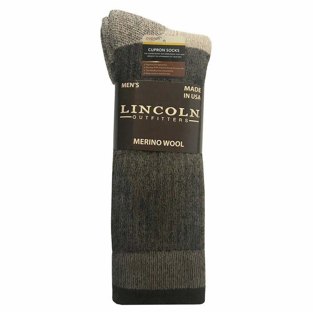 Lincoln Outfitters Men's Cupron Anti-Microbial Merino Wool Boot Sock Brown - RT/LO793-BRN - Socks 3 Lincoln Outfitters Men's Cupron Anti-Microbial Merino Wool Boot Sock Brown - RT/LO793-BRN - Socks