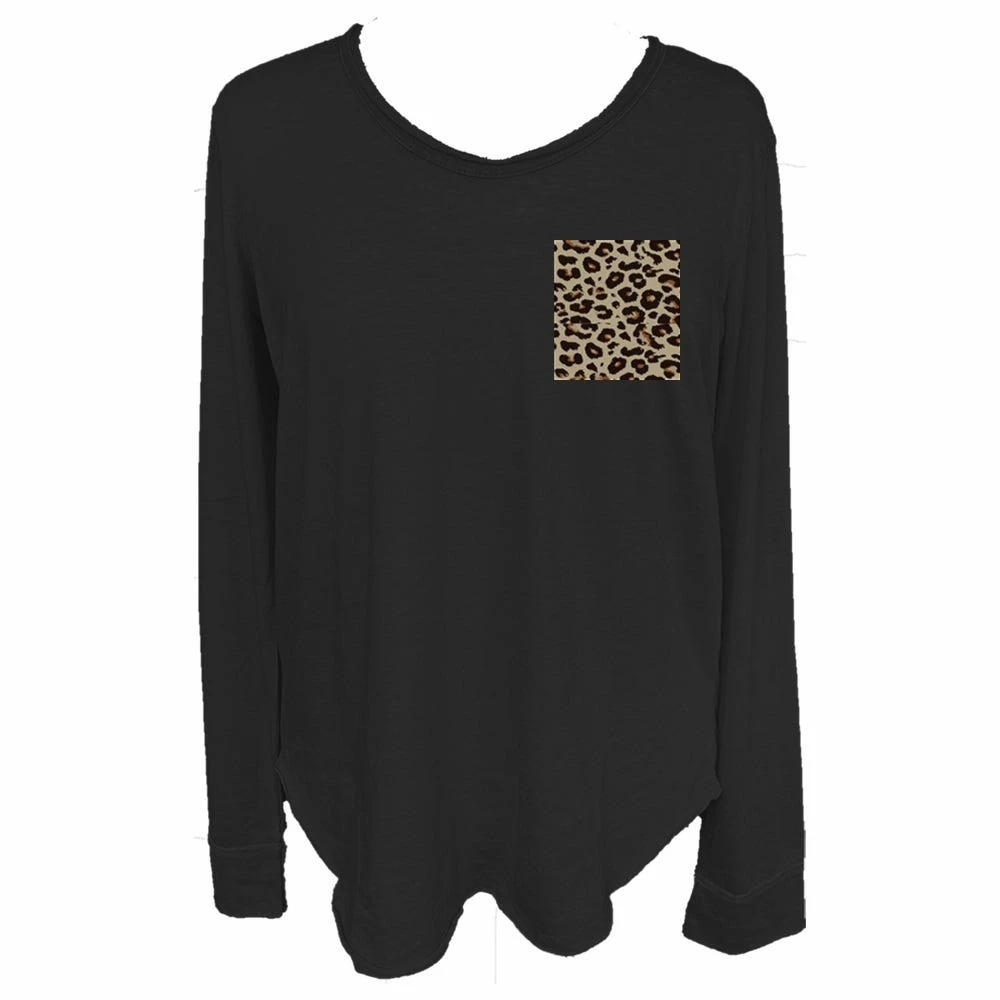 Lincoln Outfitters Ladies Long Sleeve Leopard Pocket Black - LO-LFLSPK-01 - Long Sleeve Shirts Women's 3 Lincoln Outfitters Ladies Long Sleeve Leopard Pocket Black - LO-LFLSPK-01 - Long Sleeve Shirts Women's