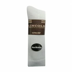 Lincoln Outfitters Men's Non-Binding Ultra-Dri Crew Sock 2 Pack White - L2/923-W - Socks