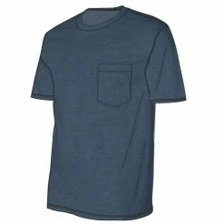 Lincoln Outfitters Men's Heavyweight Relaxed Fit Short Sleeve Pocket Tee Vintage Indigo Black Heather - LOPK-01R-VIB - Pocket T-Shirt