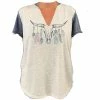 Lincoln Outfitters Ladies V-Neck BOHO Antler Short Sleeve Fashion T-Shirt - LO-LF12 - T-Shirts -Lincoln Outfitters Shop fff6b7907eea07bc29512039adc8a6ebe9bcd733 LO LF12 1
